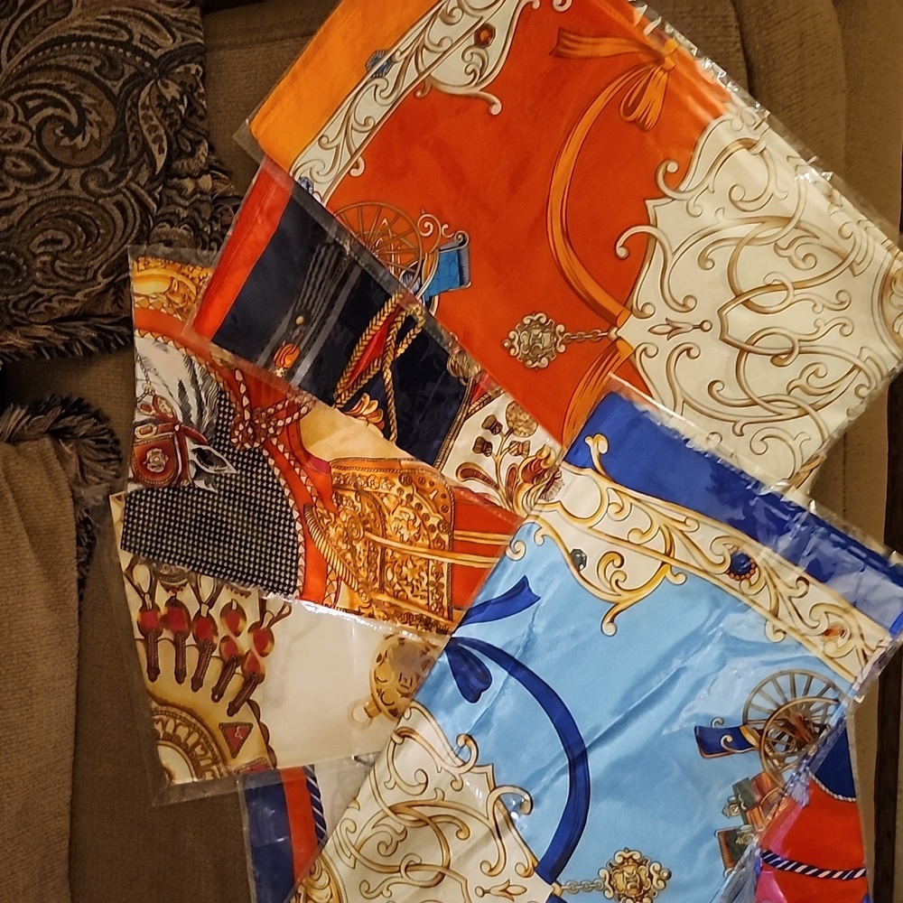 Brand New Large 6 silk Scarves